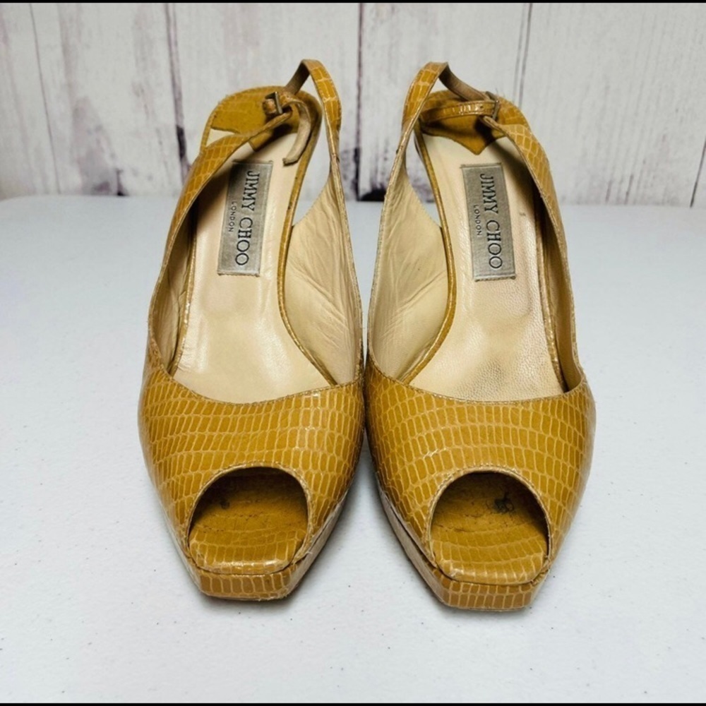 Jimmy Choo Stiletto Heel Pumps Lizard Print Leather - Picture 4 of 8